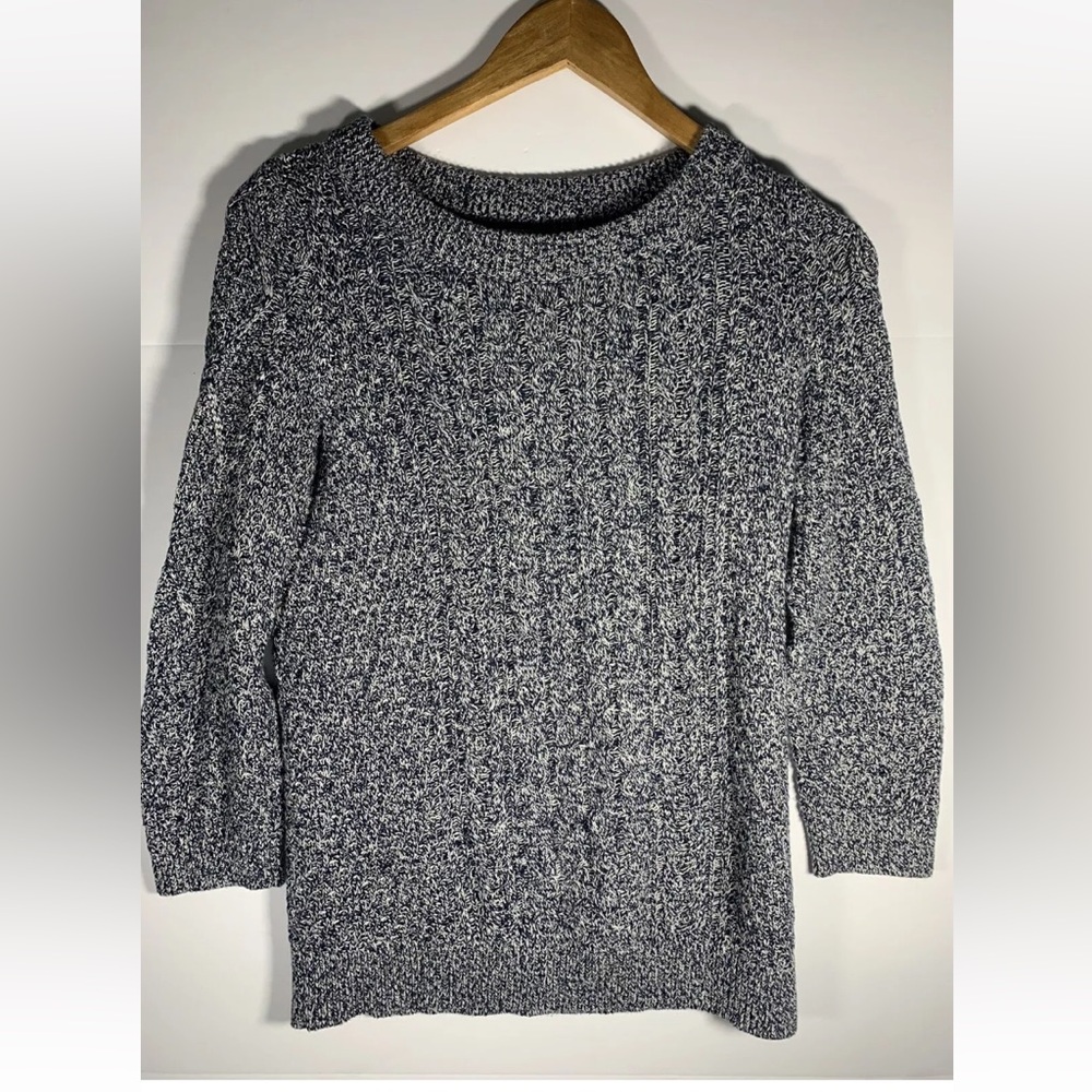 Lands' End Women’s Sz XS/2-4 Gray Cable Knit Sweater